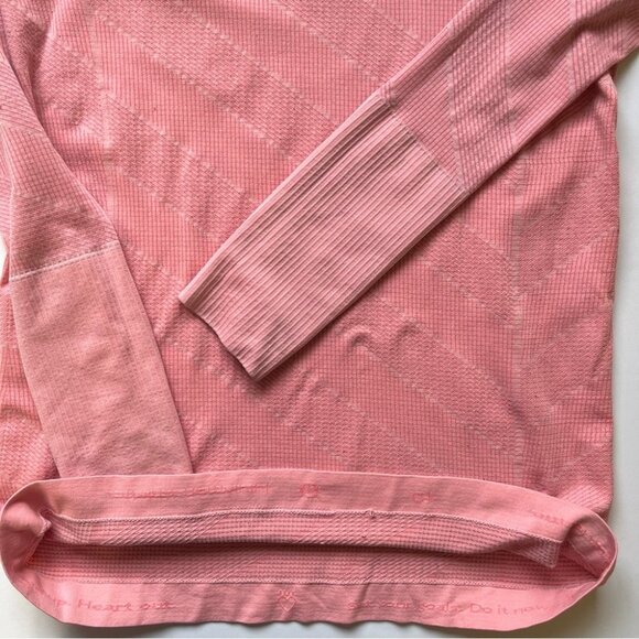 Lululemon Swiftly Tech Long Sleeve Crew Heathered Grapefruit Diagonal Stripe 10 - Picture 13 of 16